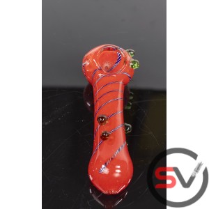 TRI MARBLE BOWL FRIT PIPE WITH SWIRL 4inch